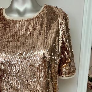 NEW Lulus Rosegold Sequence Crop Top Small